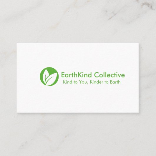 Modern Green Eco Friendly Clean Fresh Minimalist 名刺 (正面)