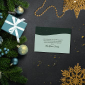 Modern Green Faux Gold Christmas Thank You Card サンキューカード