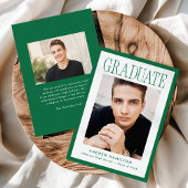 Modern Green Frame 2 Photo Graduation 案内状