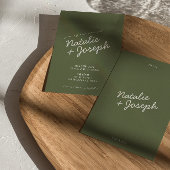 Modern Green Fun Whimsical Summer Wedding 招待状