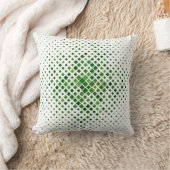 Modern Green Geometric Pattern Throw Pillow クッション (ブランケット)
