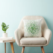 Modern Green Geometric Pattern Throw Pillow クッション (椅子)