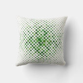 Modern Green Geometric Pattern Throw Pillow クッション (裏面)
