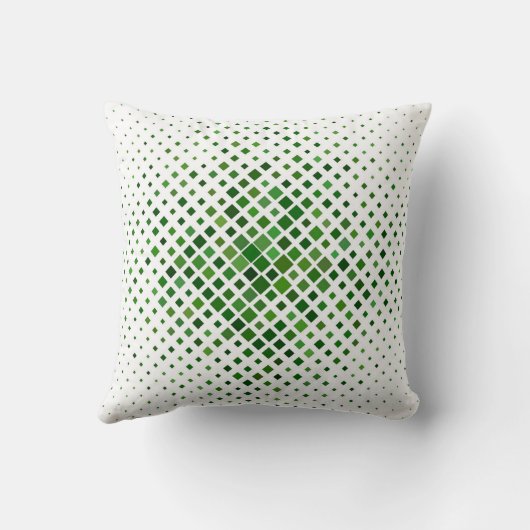 Modern Green Geometric Pattern Throw Pillow クッション (裏面)
