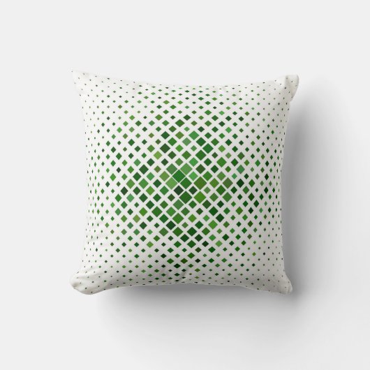 Modern Green Geometric Pattern Throw Pillow クッション (正面)