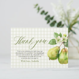 Modern Green Gingham Perfect Pair Bridal Shower サンキューカード