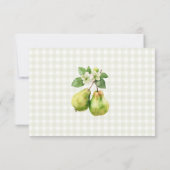 Modern Green Gingham Perfect Pair Bridal Shower サンキューカード (裏面)