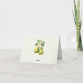 Modern Green Gingham Perfect Pair Bridal Shower サンキューカード (裏面)