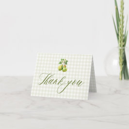 Modern Green Gingham Perfect Pair Bridal Shower サンキューカード