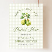 Modern Green Gingham Perfect Pair Bridal Shower ポスター