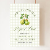 Modern Green Gingham Perfect Pair Bridal Shower ポスター