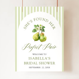 Modern Green Gingham Perfect Pair Bridal Shower ポスター