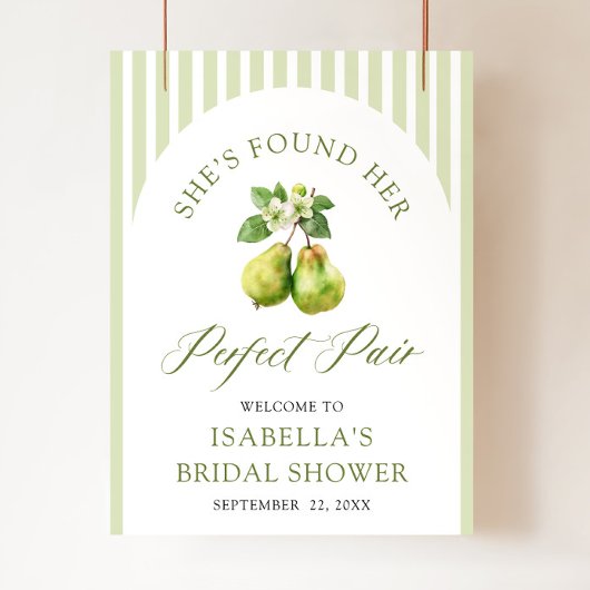 Modern Green Gingham Perfect Pair Bridal Shower ポスター