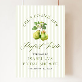 Modern Green Gingham Perfect Pair Bridal Shower ポスター