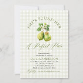 Modern Green Gingham Perfect Pair Bridal Shower 招待状 (正面)