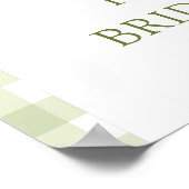 Modern Green Gingham Perfect Pear Bridal Shower ポスター (角)