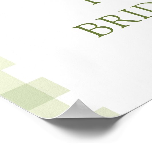 Modern Green Gingham Perfect Pear Bridal Shower ポスター (角)