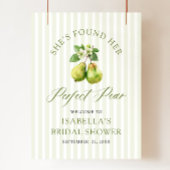 Modern Green Gingham Perfect Pear Bridal Shower ポスター
