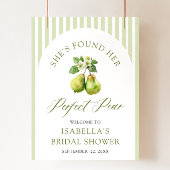 Modern Green Gingham Perfect Pear Bridal Shower ポスター