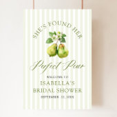 Modern Green Gingham Perfect Pear Bridal Shower ポスター