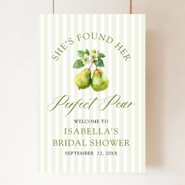 Modern Green Gingham Perfect Pear Bridal Shower ポスター