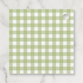 Modern Green Gingham Silly Goose Baby Shower フェイバータグ (裏面)