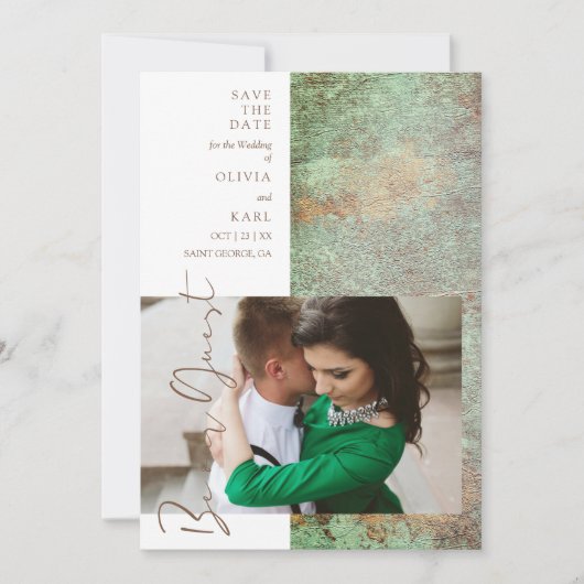 Modern Green Gold Be Our Guest Photo Couple (正面)