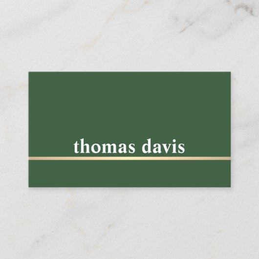 Modern Green Golden Line Bold Consultant 名刺 (正面)