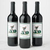 Modern Green Golf 50th Birthday ワインラベル (ボトル)