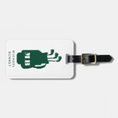 Modern Green Golf Sport Monogram ラゲッジタグ (正面横)
