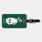 Modern Green Golf Sport Monogrammed ラゲッジタグ (正面横)