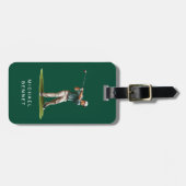 Modern Green Golfer Sport ラゲッジタグ (正面横)