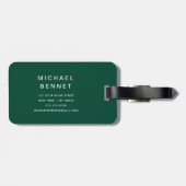 Modern Green Golfer Sport Monogram ラゲッジタグ (裏面横)