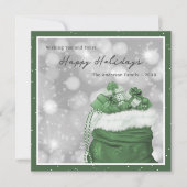 Modern Green Happy Holidays Card シーズンカード (正面)
