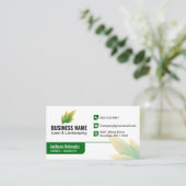Modern Green Leaf Landscaping Logo 名刺 (スタンド正面)