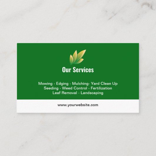 Modern Green Leaf Landscaping Logo 名刺 (裏面)