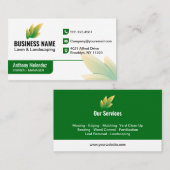 Modern Green Leaf Landscaping Logo 名刺 (正面/裏面)