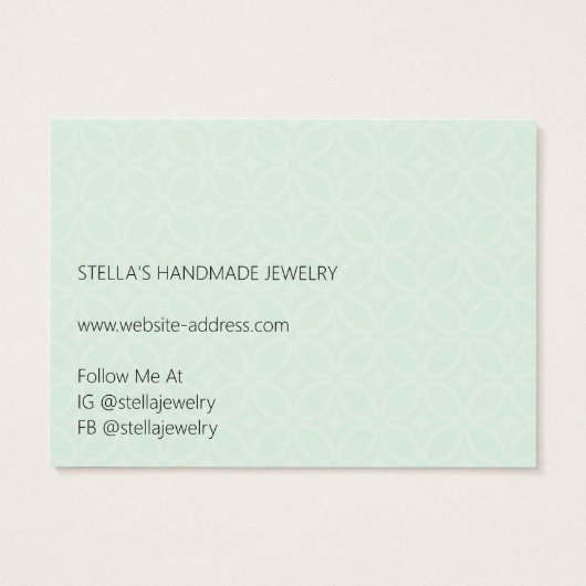 Modern Green Necklace Bracelet Display Card (裏面)