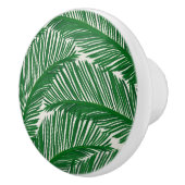 Modern Green Palm Leaf Tropical Pattern セラミックノブ (右)
