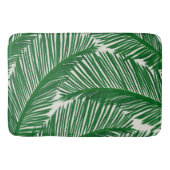 Modern Green Palm Leaf Tropical Pattern バスマット (正面)