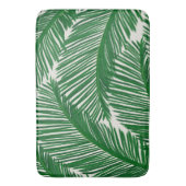 Modern Green Palm Leaf Tropical Pattern バスマット (正面縦)