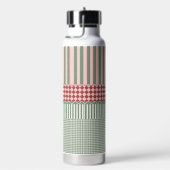 Modern Green Pattern Personalized Water Bottle ウォーターボトル (右面)