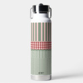 Modern Green Pattern Personalized Water Bottle ウォーターボトル (正面)