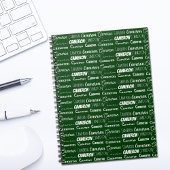 Modern Green Personalized Name Collage ノートブック