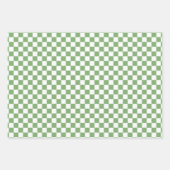 Modern Green, Pink, Blue Stripes, Green Checkered ラッピングペーパーシート (正面3)