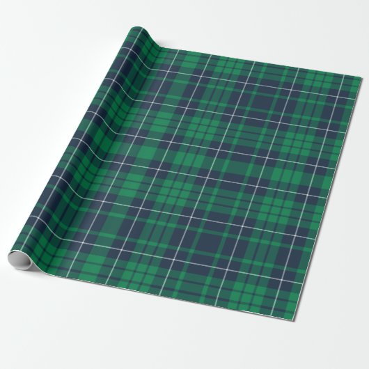 Modern Green Plaid Pattern ラッピングペーパー (アンロールド)