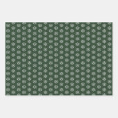 Modern Green Red Blue Snowflake Christmas ラッピングペーパーシート (正面)