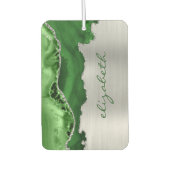 Modern Green Silver Agate Metallic カーエアーフレッシュナー (正面)