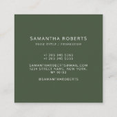 Modern green simple add your logo  square business スクエア名刺 (裏面)