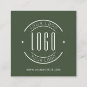 Modern green simple add your logo  square business スクエア名刺 (正面)